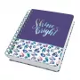 Caderno de notas Sigel Jolie JN617 A5 120 folhas azul verde rosa violeta branco