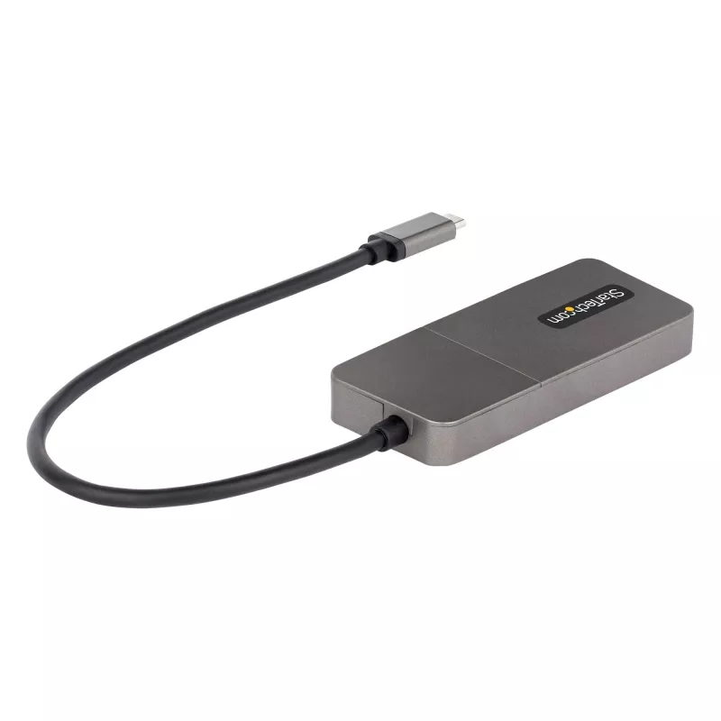 StarTech.com Adaptador USB-C Multi-Monitor de 3 portas, USB Type-C para 3x DisplayPort 1.4 MST Hub, Extensor/Divisor de ecrã de portátil Triple 4K 60Hz DP, HDR, Cabo integrado extra longo - Apenas Windows