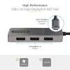 StarTech.com Adaptador USB-C Multi-Monitor de 3 portas, USB Type-C para 3x DisplayPort 1.4 MST Hub, Extensor/Divisor de ecrã de portátil Triple 4K 60Hz DP, HDR, Cabo integrado extra longo - Apenas Windows