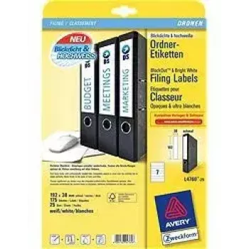 Etiquetas de impressora Avery L4760-25 Branco