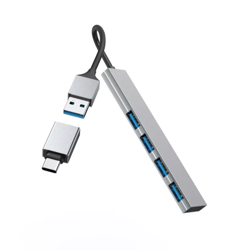 Hub de interfaces Hama 00200141 USB 3.2 Gen 1 (3.1 Gen 1) Type-A 5000 Mbit/s Cinzento