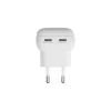 Carregador de parede d bramante re-charge Pro EU plano 2×USB-C 20W branco (interior)
