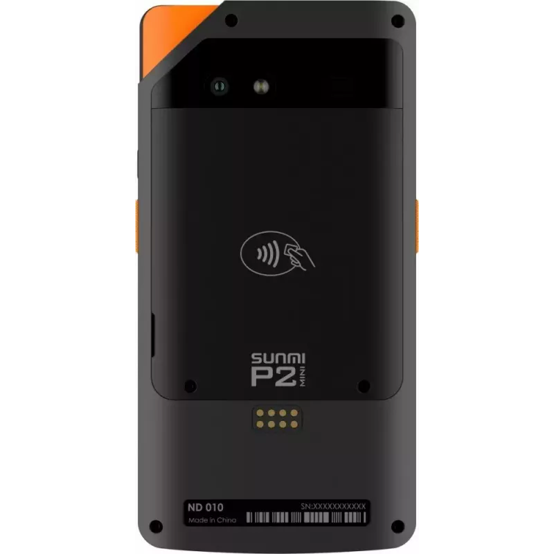 POS móvel SUNMI P2 Mini com 2 GB de RAM, 16 GB de armazenamento e câmara de 5-MP