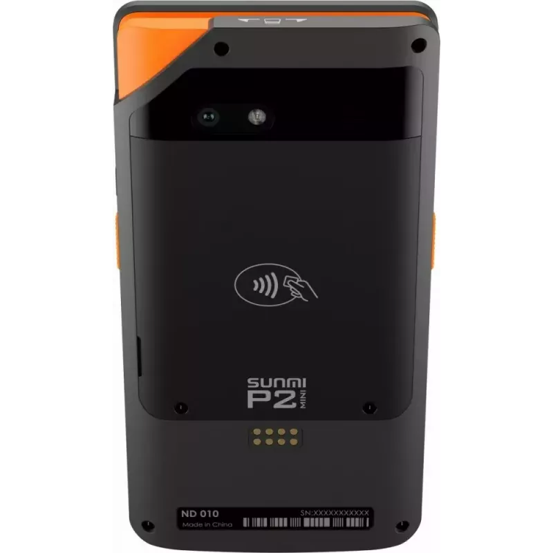 POS móvel SUNMI P2 Mini com 2 GB de RAM, 16 GB de armazenamento e câmara de 5-MP