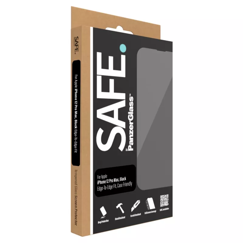 Película de proteção de ecrã PanzerGlass SAFE. by ® Apple iPhone 12 Pro Max sem bordas resistente a riscos e choques