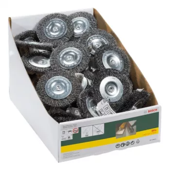 Bosch escova de disco de arame de aço para berbequins, 75 x 10 mm, haste de 6 mm (2607017120)