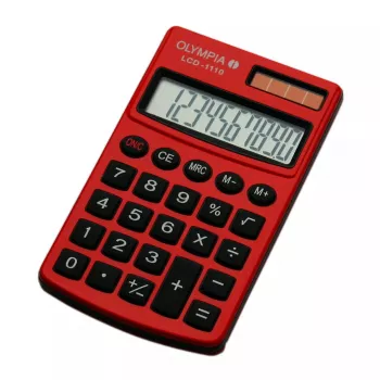 Calculadora básica Olympia LCD 1110 de bolso vermelha