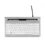 BakkerElkhuizen S-board 840 US Qwerty, Tenkeyless (80 - 87%), com fios, USB, interruptores de tesoura, QWERTY, cinzento claro, branco