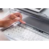 BakkerElkhuizen S-board 840 US Qwerty, Tenkeyless (80 - 87%), com fios, USB, interruptores de tesoura, QWERTY, cinzento claro, branco