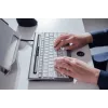 BakkerElkhuizen S-board 840 US Qwerty, Tenkeyless (80 - 87%), com fios, USB, interruptores de tesoura, QWERTY, cinzento claro, branco
