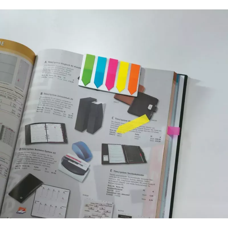 Marcador de livro Sigel HN611 marcador flexível azul verde laranja rosa amarelo 125 unid.