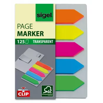 Marcador de livro Sigel HN611 marcador flexível azul verde laranja rosa amarelo 125 unid.