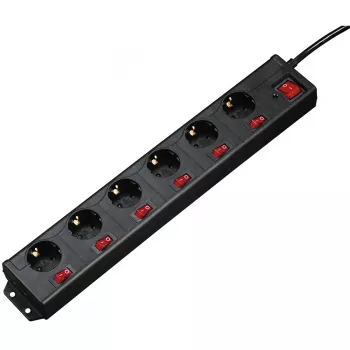 Distribuidor de energia Hama 00137259 1,4 m 6 tomada(s) AC interior preto