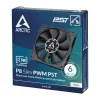 Ventoinha Arctic P8 fina PWM PST 80mm Low-Profile 38,23 m³/h rolamento fluido dinâmico preto