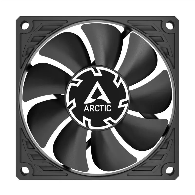 Ventoinha Arctic P8 fina PWM PST 80mm Low-Profile 38,23 m³/h rolamento fluido dinâmico preto