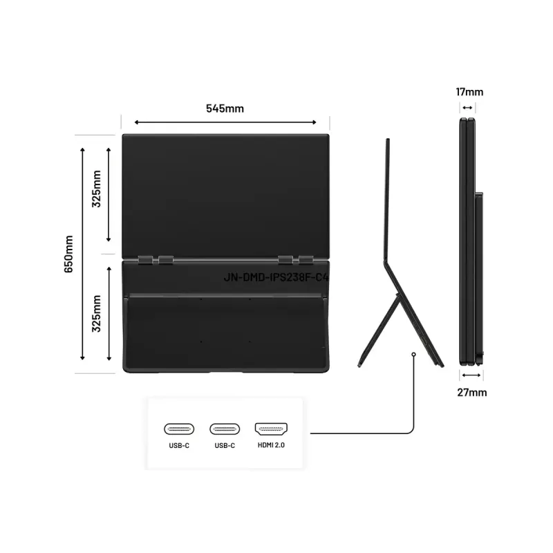 JAPANNEXT JN-DMD-IPS238F-C4 Monitor de computador 60,5 cm (23,8 polegadas) 1920 x 1080 píxeis Full HD LCD preto