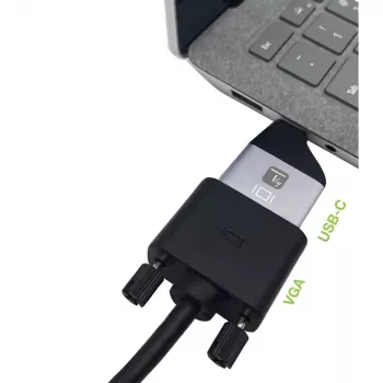 Adaptador gráfico USB Techly IADAP USBC-VGAC 1920 x 1200 píxeis preto, prateado