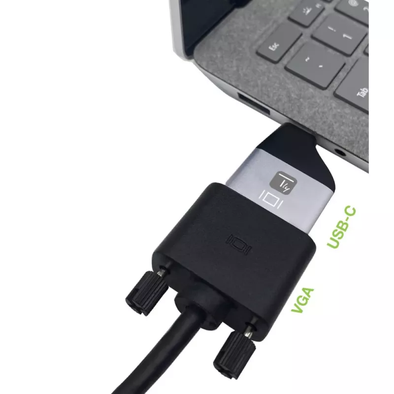 Adaptador gráfico USB Techly IADAP USBC-VGAC 1920 x 1200 píxeis preto, prateado