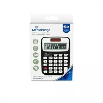 Calculadora de secretária MediaRange MROS190 Basic 10 dígitos pilha solar preto branco