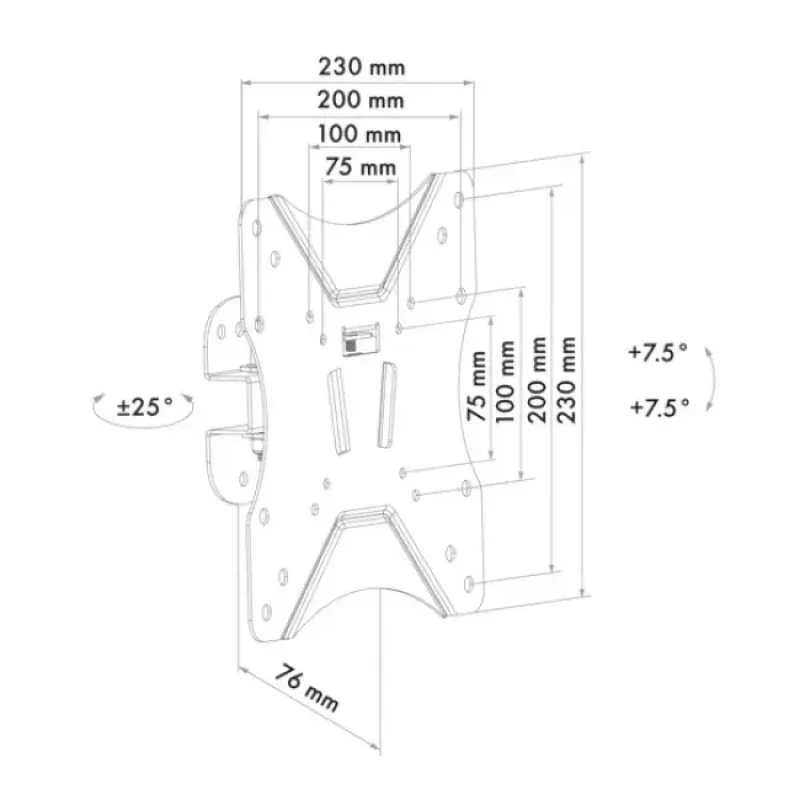 Suporte de parede para TV Schwaiger LWH14225 513 preto