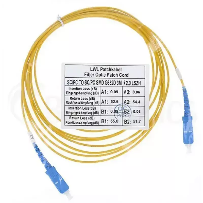 Cabo de fibra ótica BlueOptics SFP2222BU5MK SC G.657.A1 5 m amarelo