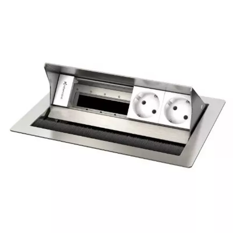 Outlet Box tipo F Kindermann 7492000052 aço inoxidável branco