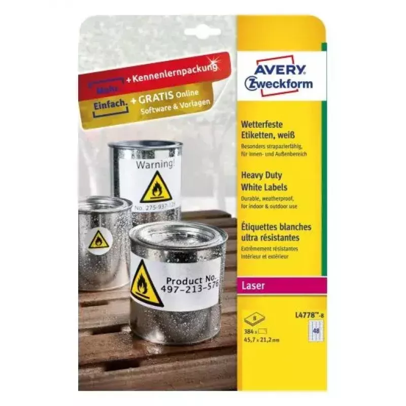 Etiqueta autocolante para impressora AVERY L4778-8