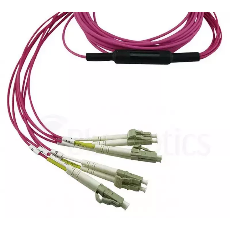 BlueOptics CBL-MPO12-4LC-OM4-15M-BO cabo de fibra ótica InfiniBand MPO 4x LC 15 m