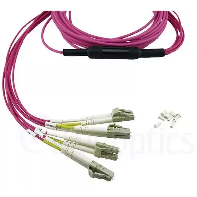 BlueOptics CBL-MPO12-4LC-OM4-15M-BO cabo de fibra ótica InfiniBand MPO 4x LC 15 m