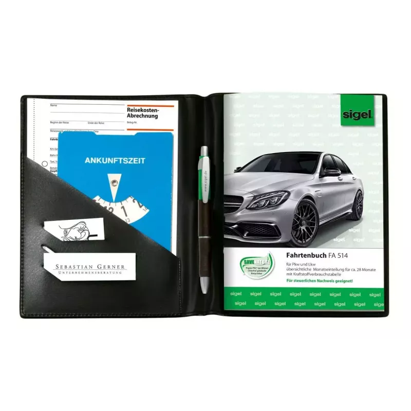 Organizador pessoal Sigel EF510 couro sintético plástico preto