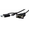 Cabo serial EXSYS EX-23001 preto 0,5 m USB Type-A USB Type-C DB-9