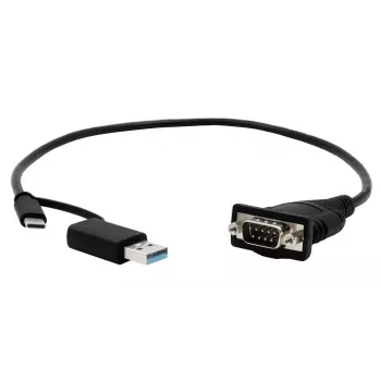 Cabo serial EXSYS EX-23001 preto 0,5 m USB Type-A USB Type-C DB-9