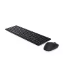 DELL Pro Teclado e rato - KM5221W - UK (QWERTY) - Preto, tamanho completo (100%), sem fios, RF Wireless, QWERTY, preto, rato incluído