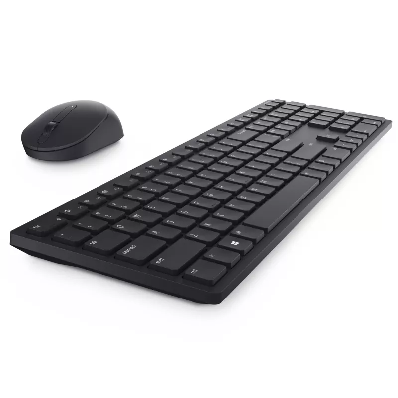 DELL Pro Teclado e rato - KM5221W - UK (QWERTY) - Preto, tamanho completo (100%), sem fios, RF Wireless, QWERTY, preto, rato incluído