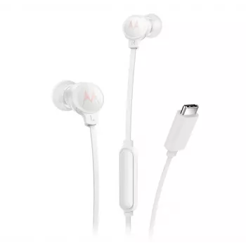 Motorola EARBUDS3CSWHITE auscultadores/headset com fios in-ear chamadas/música USB Type-C branco