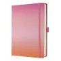 Caderno Sigel Jolie JB103 A5+ 100 folhas laranja rosa