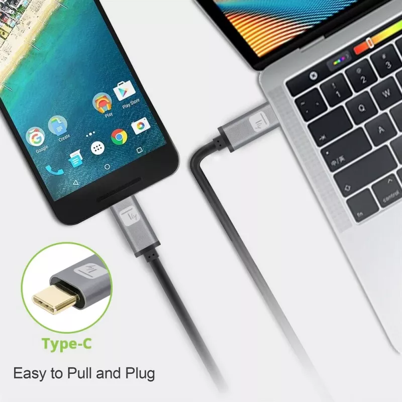 Techly ICOC-MUSB322-CM-010 Cabo USB 3.2 Gen 2, USB-C macho, 1 m, preto