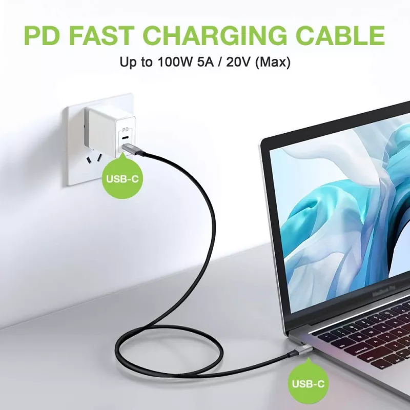 Techly ICOC-MUSB322-CM-010 Cabo USB 3.2 Gen 2, USB-C macho, 1 m, preto