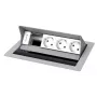 Caixa de tomada Kindermann CablePort standard² Type F branco prateado