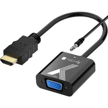 Adaptador de cabo Techly conversor HDMI para VGA com ficha jack de áudio