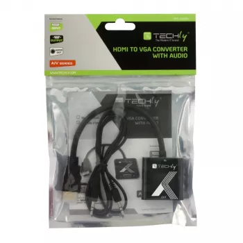Adaptador de cabo Techly conversor HDMI para VGA com ficha jack de áudio