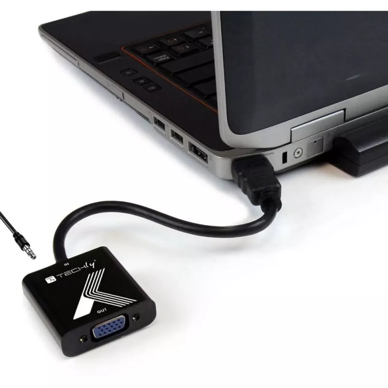 Adaptador de cabo Techly conversor HDMI para VGA com ficha jack de áudio