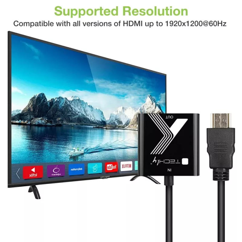 Adaptador de cabo Techly conversor HDMI para VGA com ficha jack de áudio