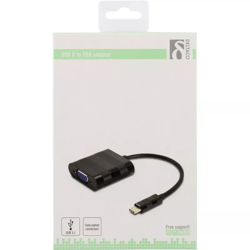 Adaptador de cabo de vídeo Deltaco USBC-VGA