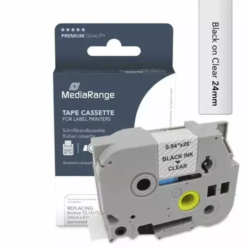Fita de etiquetagem MediaRange MRBTZ151 compatível com Brother TZ-151