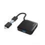 Hama Hub USB, 4 portas, USB 3.2 Gen 1, 5 Gbit/s, incl. adaptador USB-C