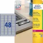 Etiquetas Heavy Duty Avery L6009-20 prateado retângulo arredondado