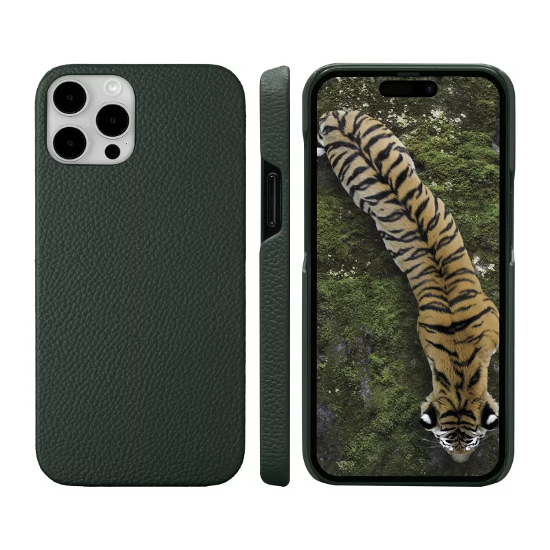 Capa tipo carteira dbramante1928 New York para iPhone 15 Pro, cor única verde, 3 compartimentos para cartões