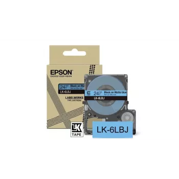 Fita de etiquetas Epson LK-6LBJ preto azul transferência térmica 2,4 cm