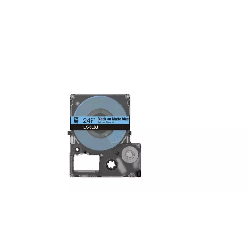 Fita de etiquetas Epson LK-6LBJ preto azul transferência térmica 2,4 cm